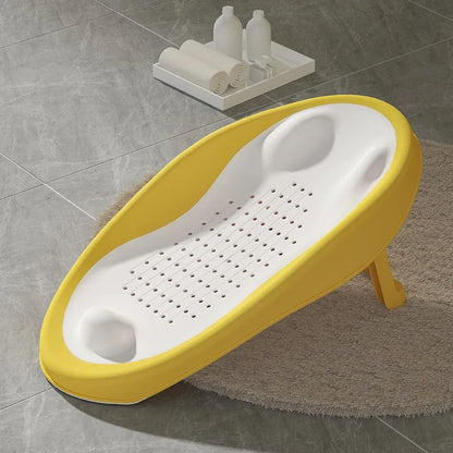 Foldable Baby Bath Seat With NonSlip PP Base  Ergonomic Backrest EasyClean Shower Net Support For S 5
