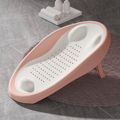 Foldable Baby Bath Seat With NonSlip PP Base  Ergonomic Backrest EasyClean Shower Net Support For S 6