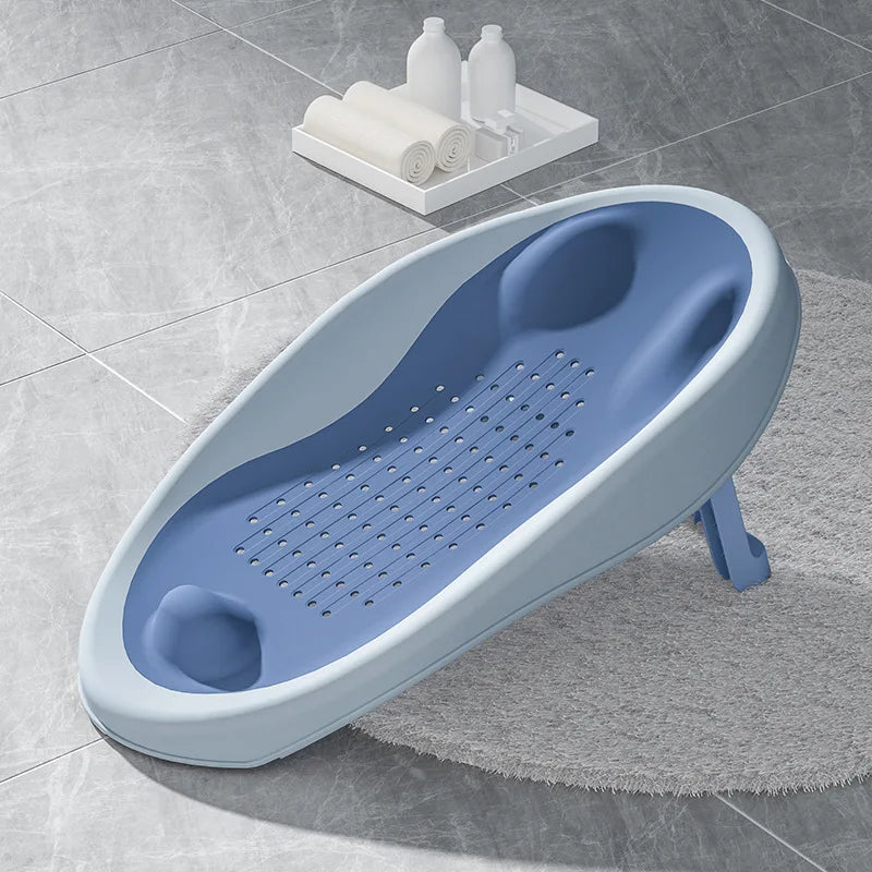 Foldable Baby Bath Seat With NonSlip PP Base  Ergonomic Backrest EasyClean Shower Net Support For S 7