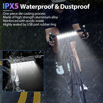 High Power Bicycle Front Light 10000 Lumen USB Rechargeable Waterproof Cycling Lamp 4