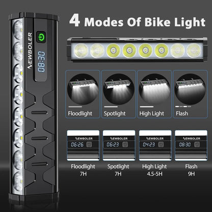 High Power Bicycle Front Light 10000 Lumen USB Rechargeable Waterproof Cycling Lamp 5