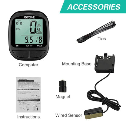 Waterproof Wired Bike Computer With LED Display And Odometer 6