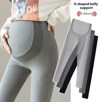 New Maternity Bottoming Trousers, High-Waisted Stretchy Pregnancy Pants for Spring Autumn