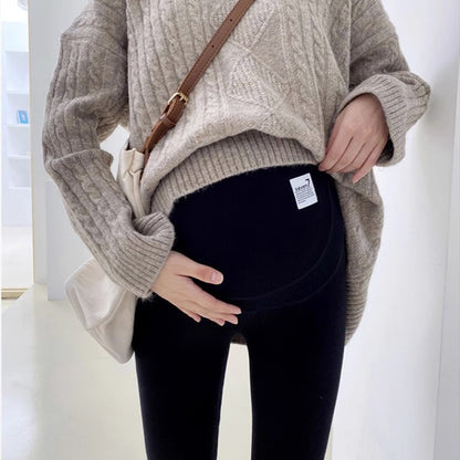 New Maternity Bottoming Trousers, High-Waisted Stretchy Pregnancy Pants for Spring Autumn
