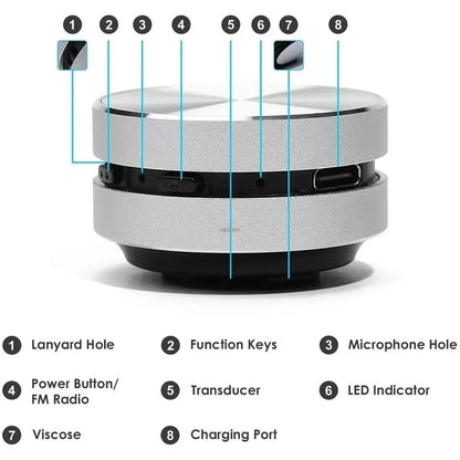 Mini Bone Conduction Bluetooth Speaker With Stereo Sound And FM Radio 3