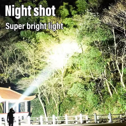 2025 Solar  USB Rechargeable LED Flashlight  Powerful Outdoor Torch With COB Light  Power Bank 1