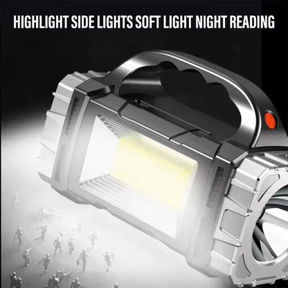 2025 Solar  USB Rechargeable LED Flashlight  Powerful Outdoor Torch With COB Light  Power Bank 3
