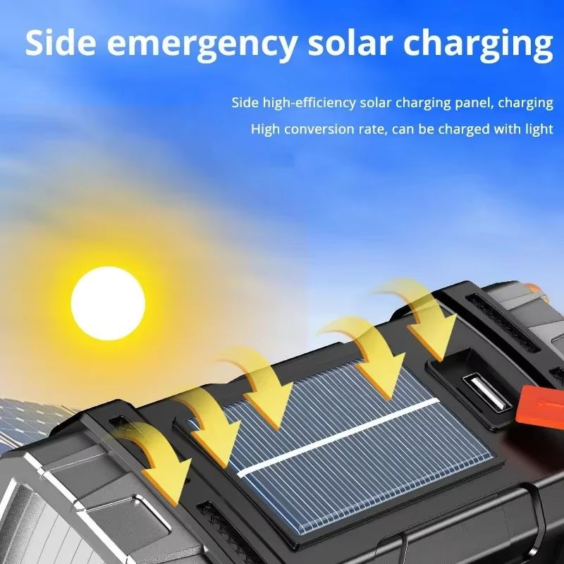 2025 Solar  USB Rechargeable LED Flashlight  Powerful Outdoor Torch With COB Light  Power Bank 5