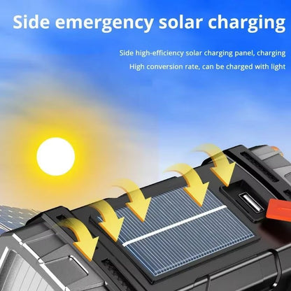 2025 Solar  USB Rechargeable LED Flashlight  Powerful Outdoor Torch With COB Light  Power Bank 5