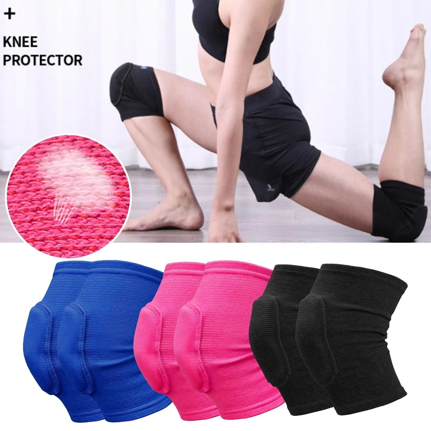 Sports Compression Knee Pads with Thickened Cushion Support for Training and Dance