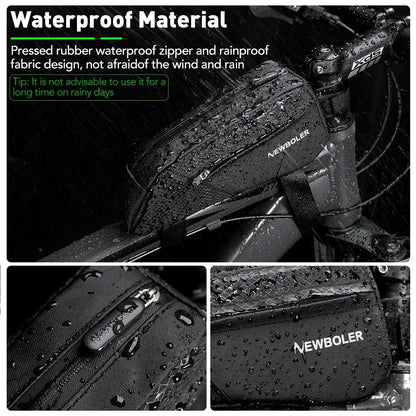 Waterproof Bicycle Frame Bag With Reflective Design And Large Capacity 2
