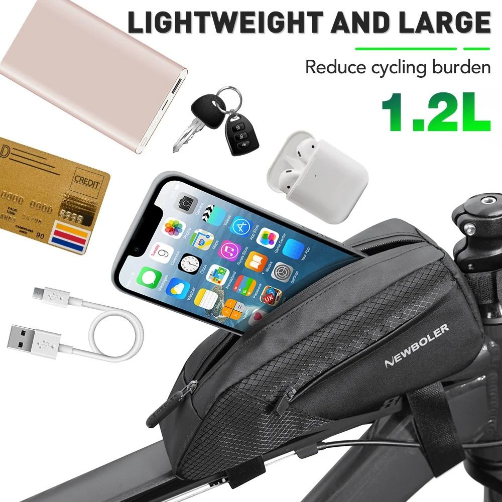 Waterproof Bicycle Frame Bag With Reflective Design And Large Capacity 4