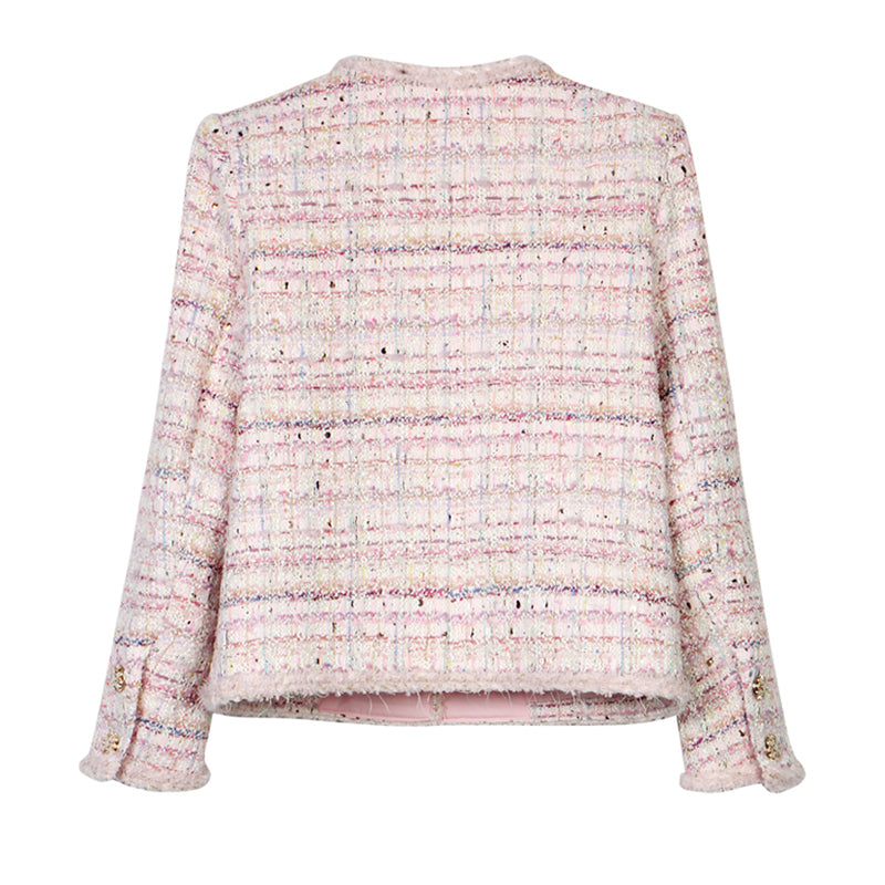 High Luxury Customized Romantic Tweed Braided Jacket Socialite Style Cherry Blossom Elegant Fashionable New Style