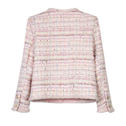 High Luxury Customized Romantic Tweed Braided Jacket Socialite Style Cherry Blossom Elegant Fashionable New Style