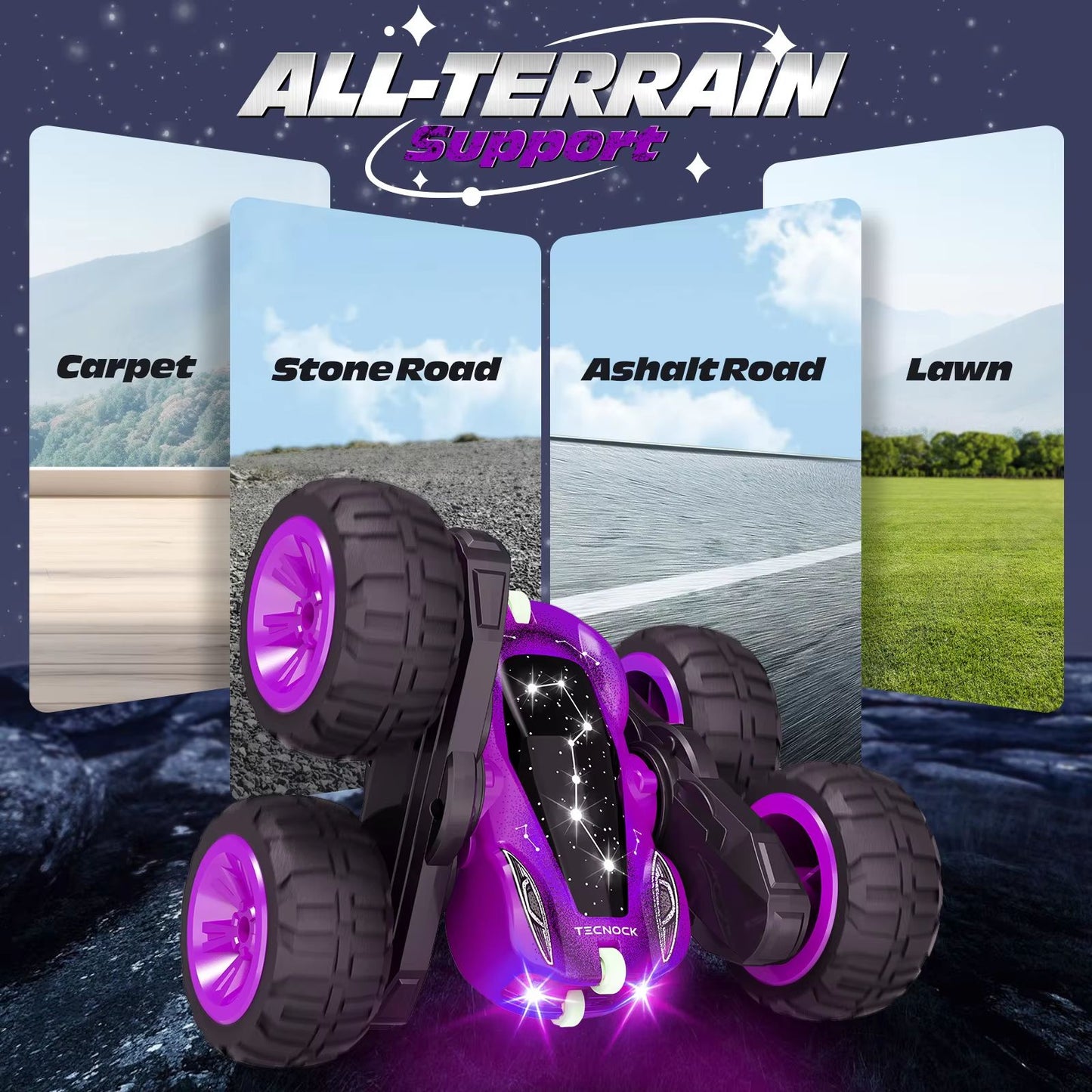 DoubleSided RC Stunt Car With Lights  360 Rotating Remote Control Car Fast Charging Toy For Kids 5