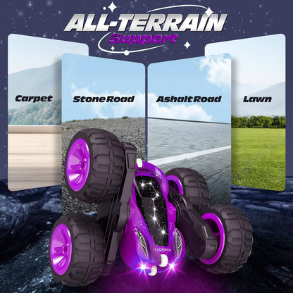 DoubleSided RC Stunt Car With Lights  360 Rotating Remote Control Car Fast Charging Toy For Kids 5