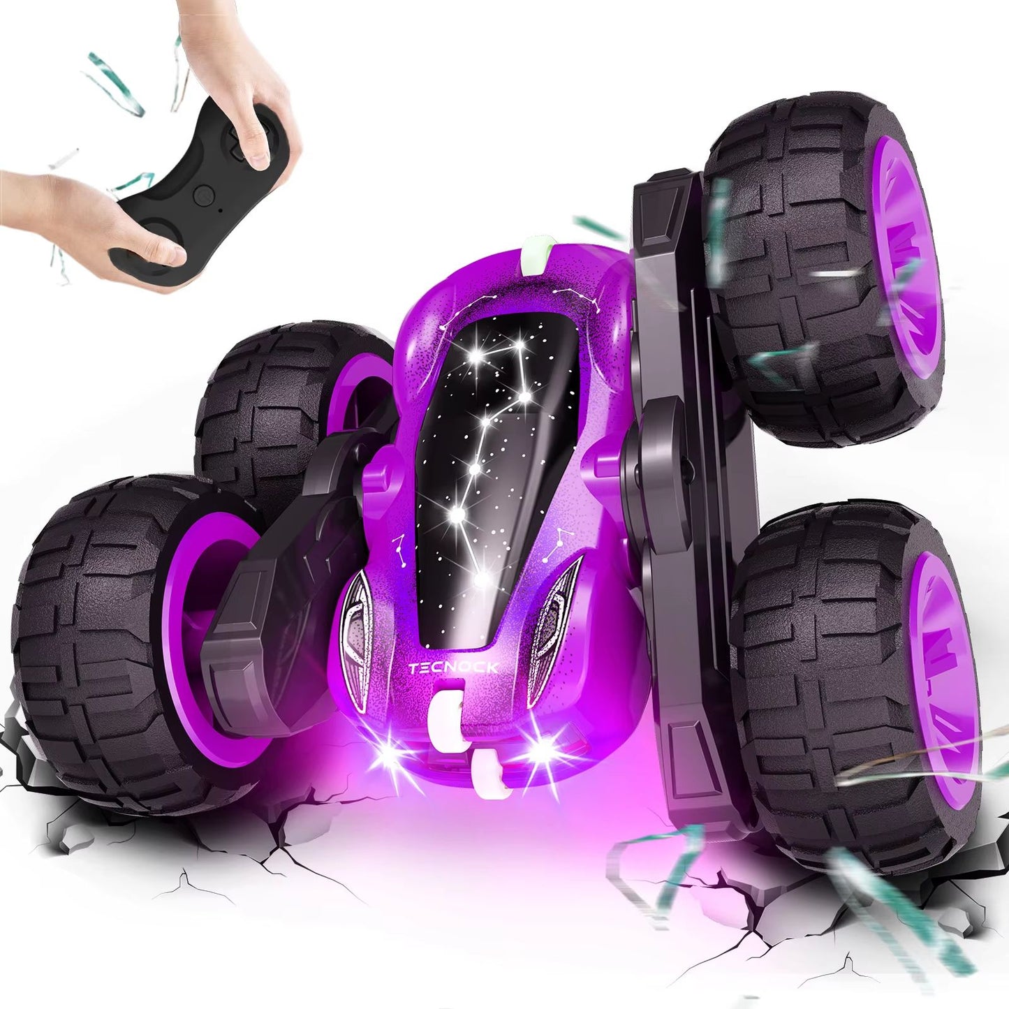 DoubleSided RC Stunt Car With Lights  360 Rotating Remote Control Car Fast Charging Toy For Kids 7