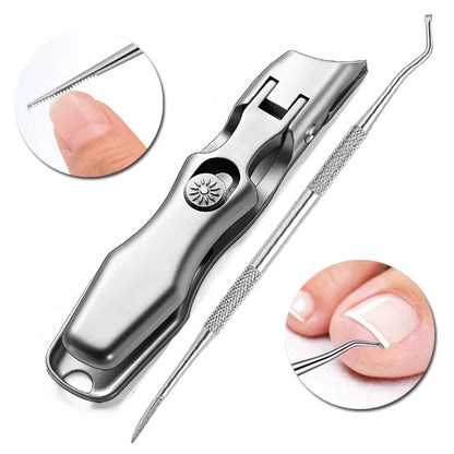 AntiSplash Thick Toenail Clippers  Large Opening Curved Nail Cutter For Precise Manicures 14