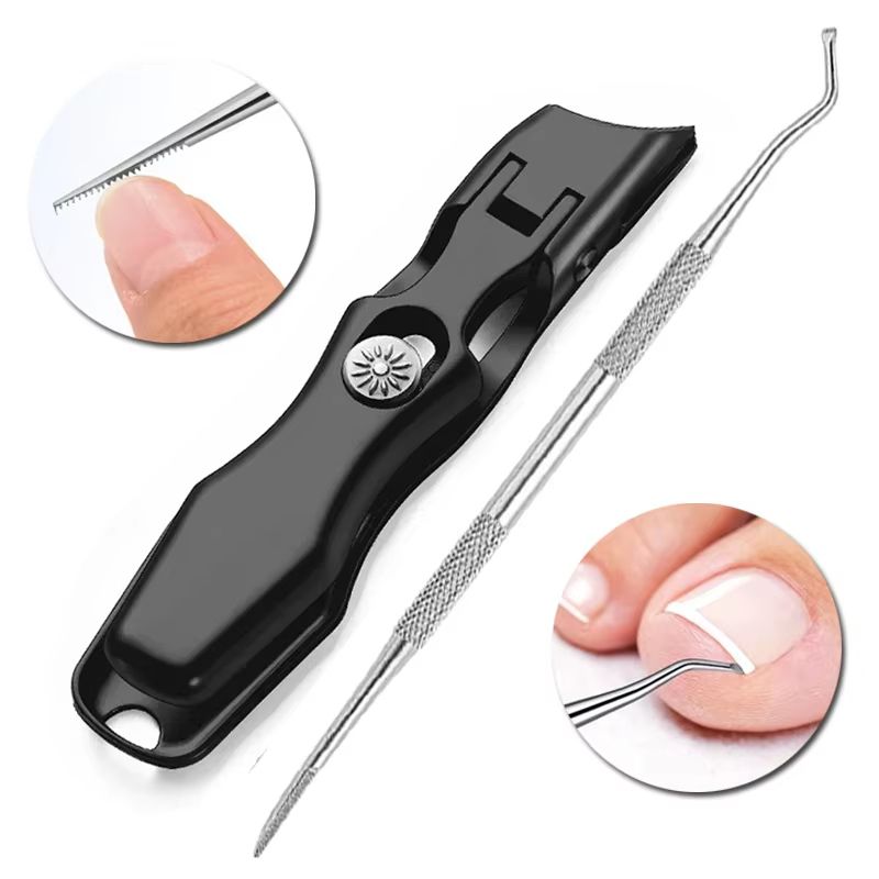 AntiSplash Thick Toenail Clippers  Large Opening Curved Nail Cutter For Precise Manicures 15