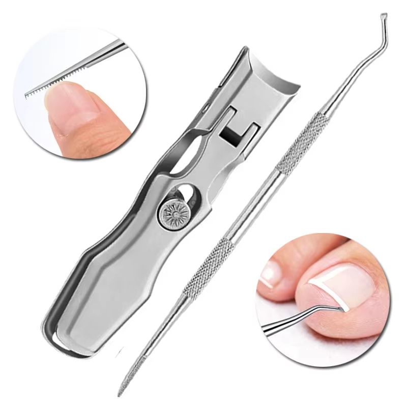 AntiSplash Thick Toenail Clippers  Large Opening Curved Nail Cutter For Precise Manicures 16