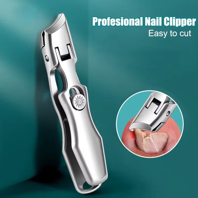 AntiSplash Thick Toenail Clippers  Large Opening Curved Nail Cutter For Precise Manicures 1