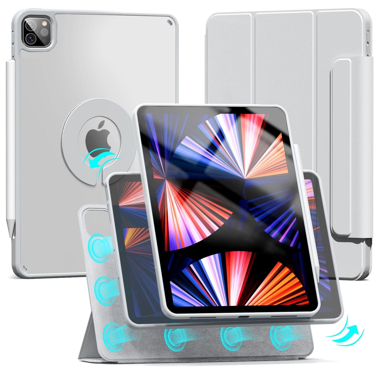 Magnetic Rotating Detachable IPad Case With Stand 10