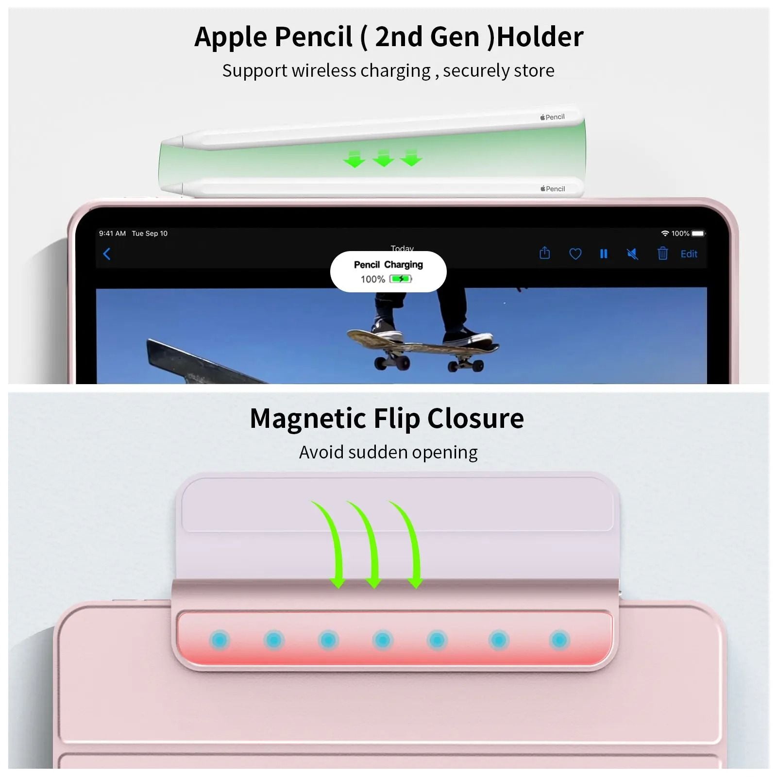 Magnetic Rotating Detachable IPad Case With Stand 2