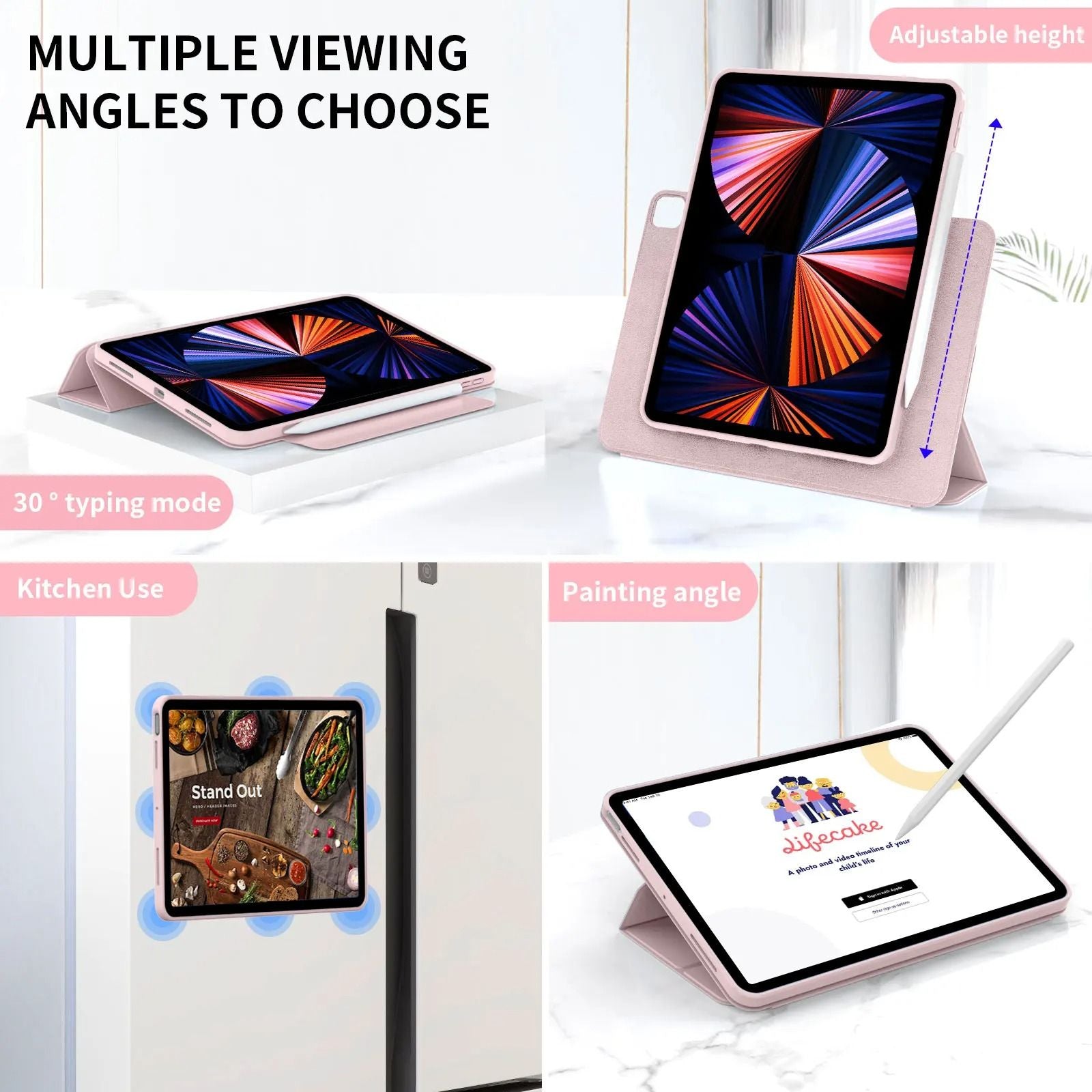 Magnetic Rotating Detachable IPad Case With Stand 3