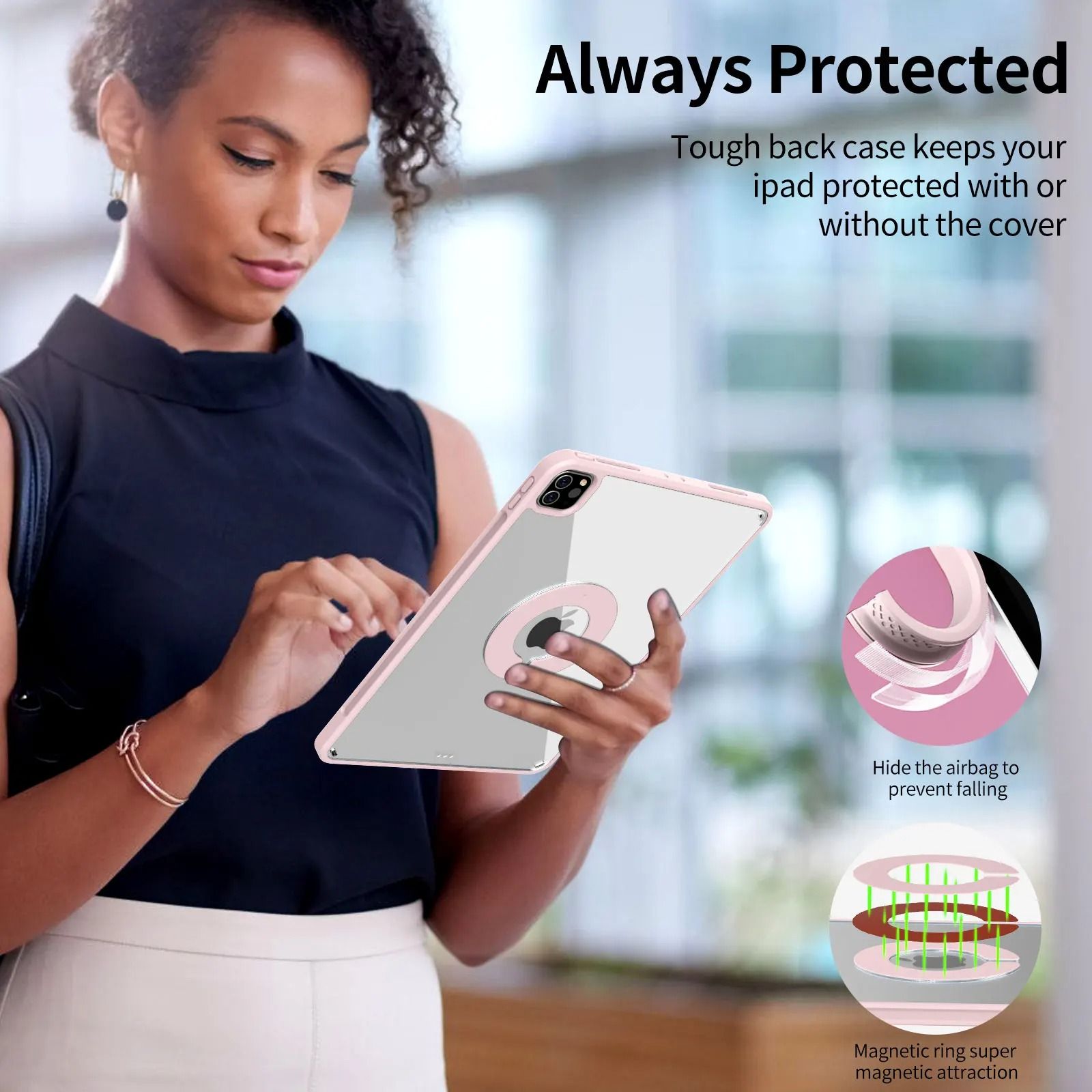 Magnetic Rotating Detachable IPad Case With Stand 4