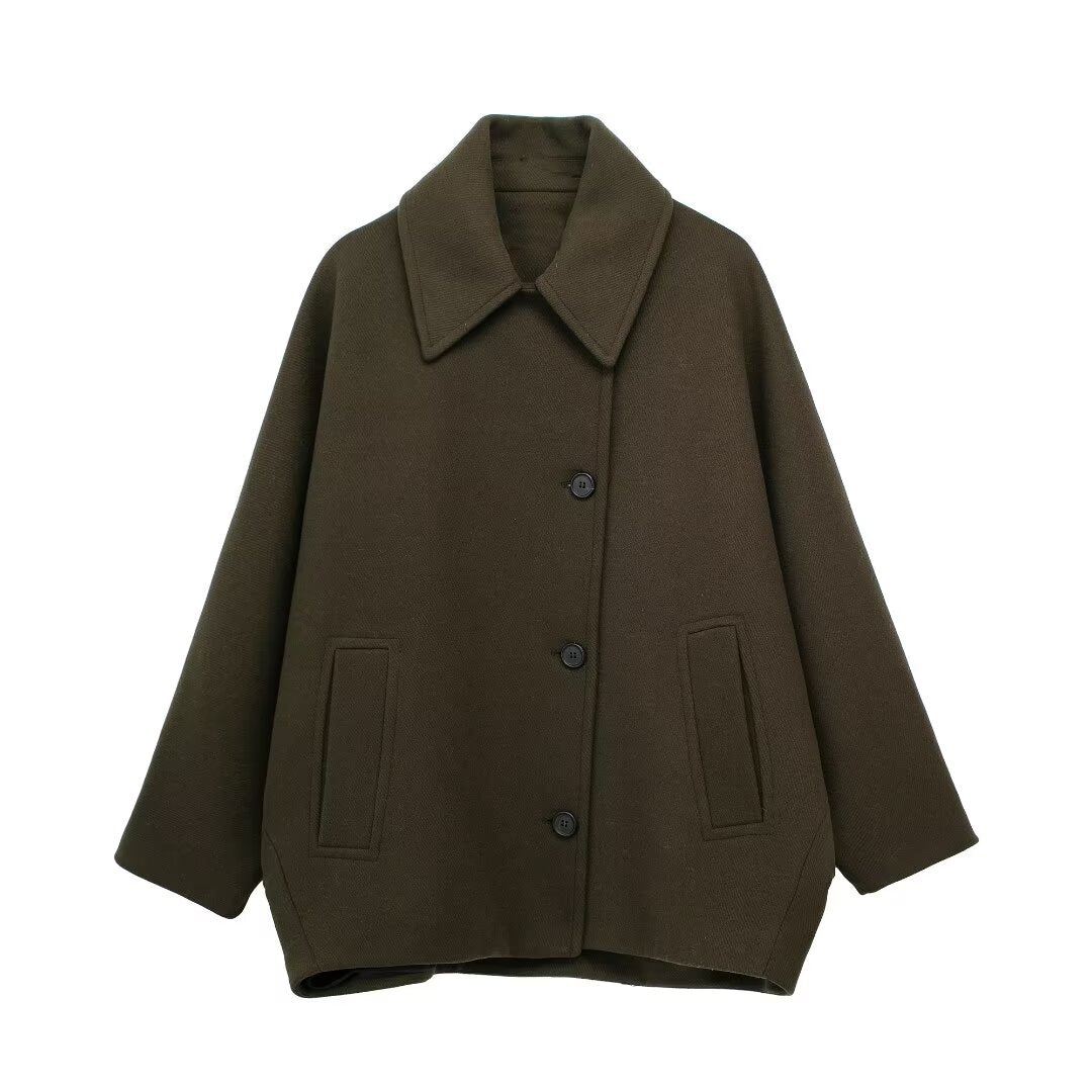 Autumn New Women Clothing European and American Style French Wool Blend Short Coat Jacket, Warm Stylish Layer