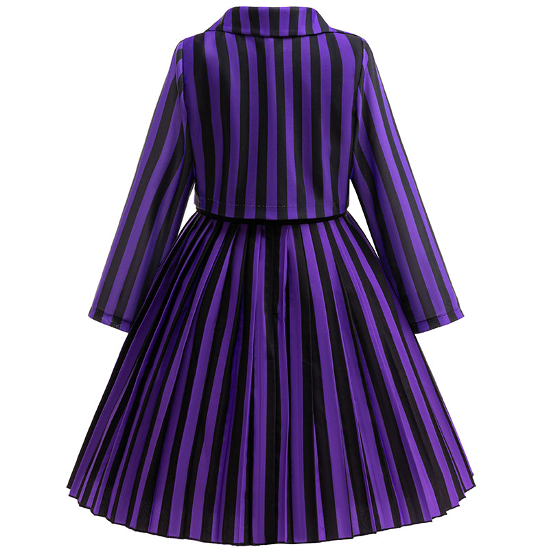 Wednesday & Enid Sinclair 2Pcs Girls Cosplay Costume Set, Official Look for Halloween, Birthday Parties & Carnival Dress