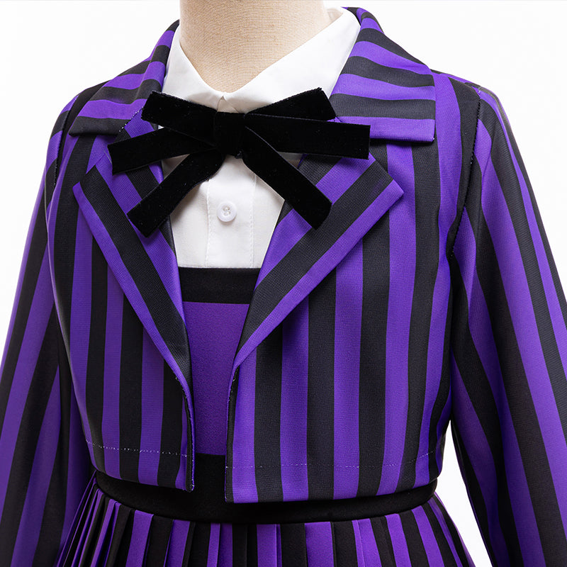 Wednesday & Enid Sinclair 2Pcs Girls Cosplay Costume Set, Official Look for Halloween, Birthday Parties & Carnival Dress