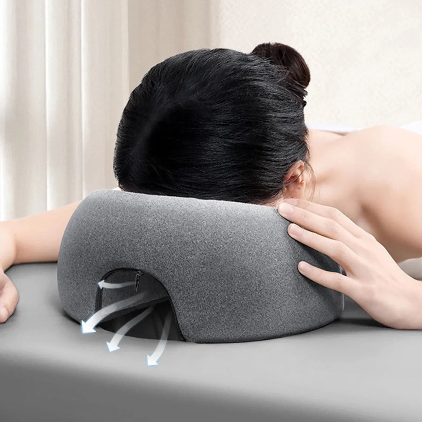 Face Down Memory Foam Pillow For Desk Naps And Massage 1