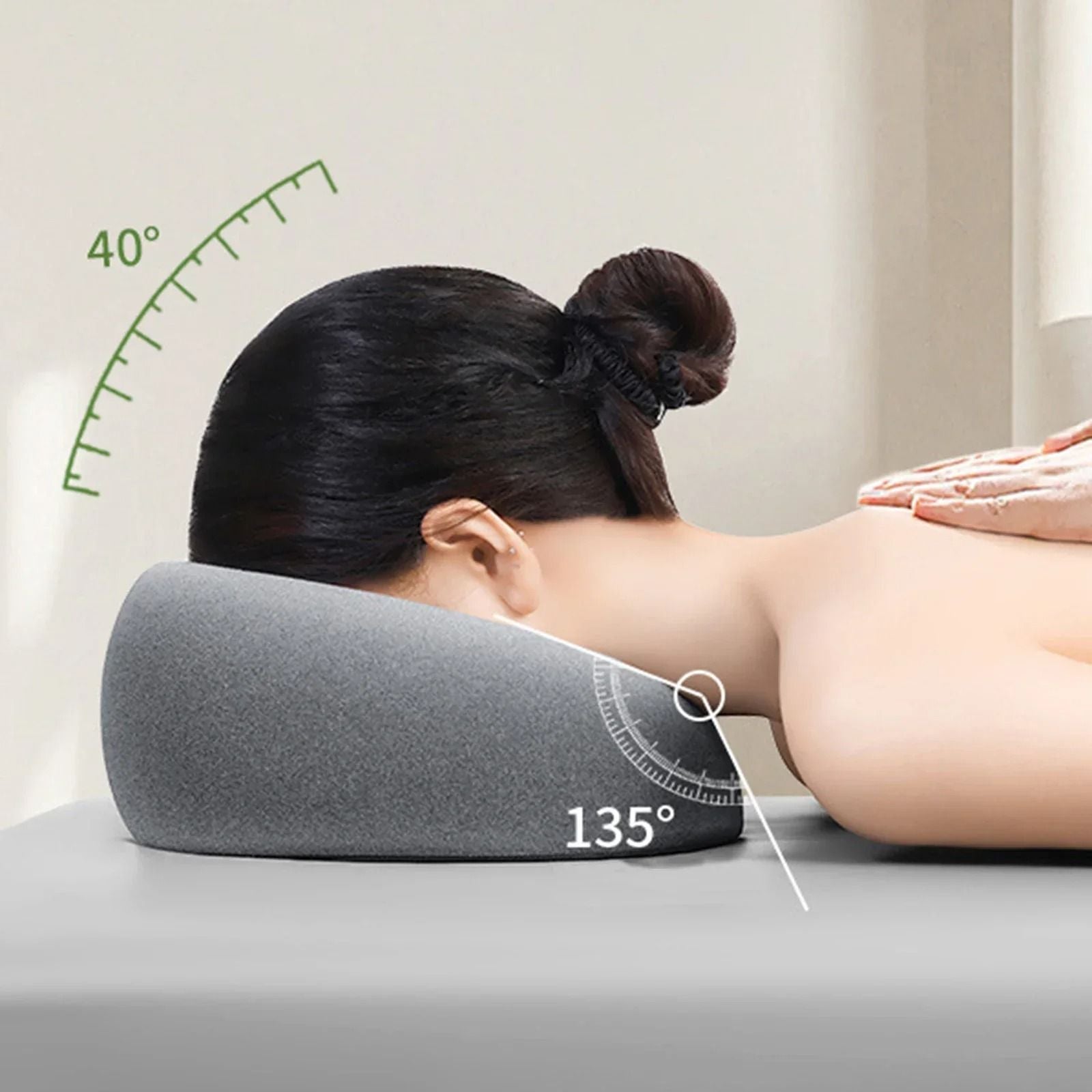 Face Down Memory Foam Pillow For Desk Naps And Massage 5