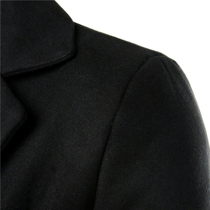 Fashion Brand Men Woolen Coat Winter Autumn Business Banquet Party Stitching Casual Trench Coat Stylish Outerwear