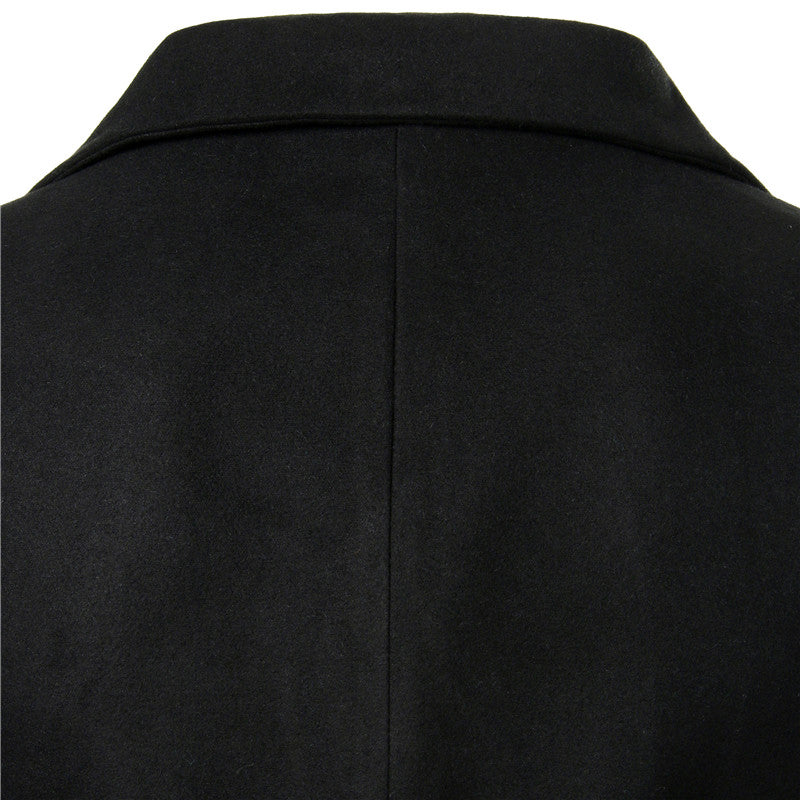 Fashion Brand Men Woolen Coat Winter Autumn Business Banquet Party Stitching Casual Trench Coat Stylish Outerwear