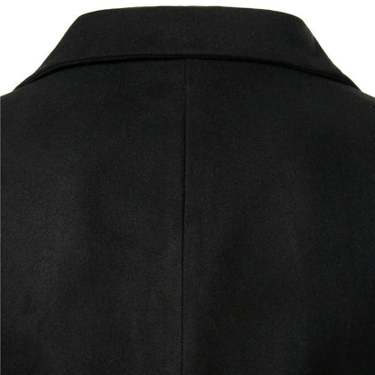 Fashion Brand Men Woolen Coat Winter Autumn Business Banquet Party Stitching Casual Trench Coat Stylish Outerwear
