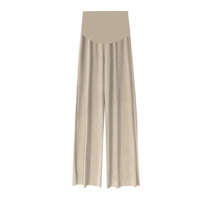 Summer Maternity Wear Ice Silk WideLeg Pants Loose Pleated NinePoint Thin Outer Wear 7