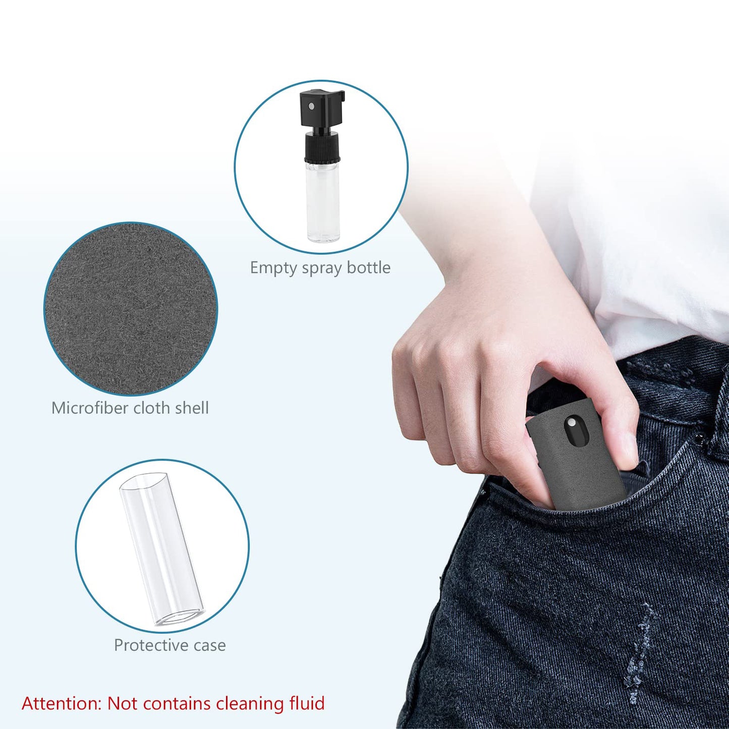 AllinOne Microfiber Screen Cleaner Spray Bottle Set With Microfiber Cloth For Mobile Phone IPad Com 4