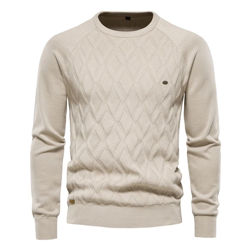 Mens Solid Knit Pullover Sweater 1