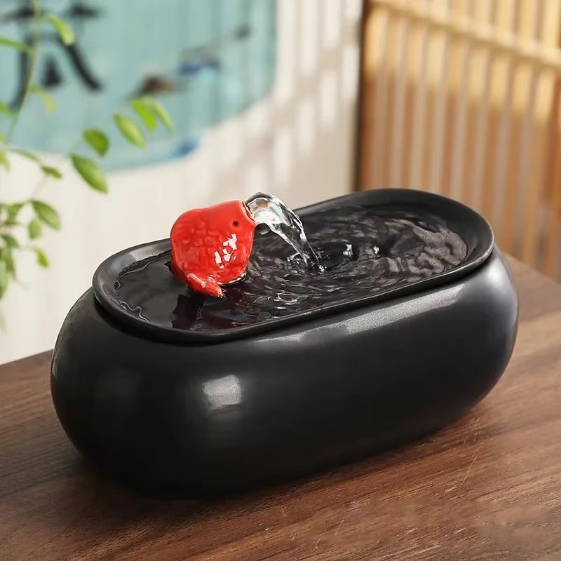 Chinese Style Ceramic Water Fountain  Desktop MoneyMaking Ornament For Home  Office Decor 1