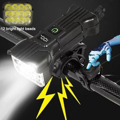 Rechargeable Bicycle Front Light With Horn 1