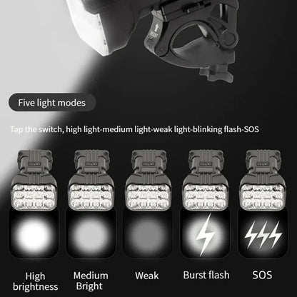 Rechargeable Bicycle Front Light With Horn 2