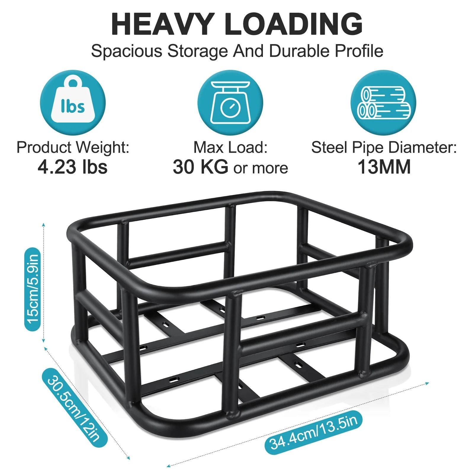 Rear Bike Basket With Large Capacity Cargo Rack 1