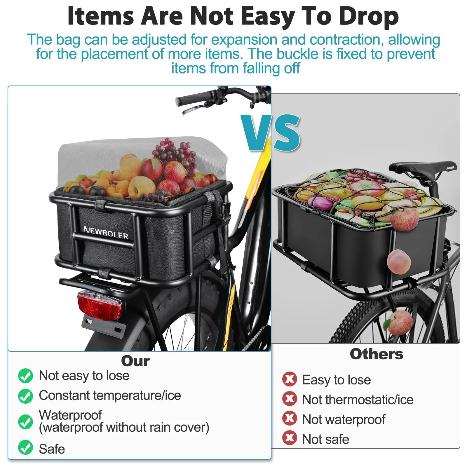 Rear Bike Basket With Large Capacity Cargo Rack 2