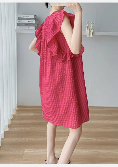Korean Style Short Maternity Dress for Summer, Petal Sleeve A-Line Mini Dress for a Sweet, Cute Pregnancy Look