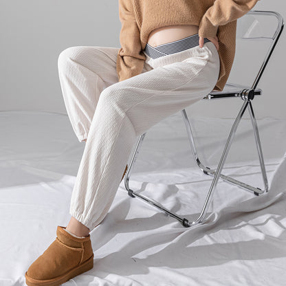 Maternity Pants, Low Waist Loose Wide Leg Trousers for Casual Outerwear Comfort