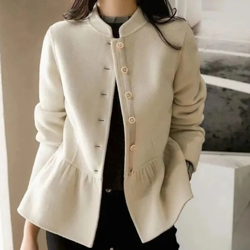 High Quality Women Wool Blends Coat Long Sleeve Ladies Jackets Slim Fit New In Half Short Medium Hot Luxury Elegant