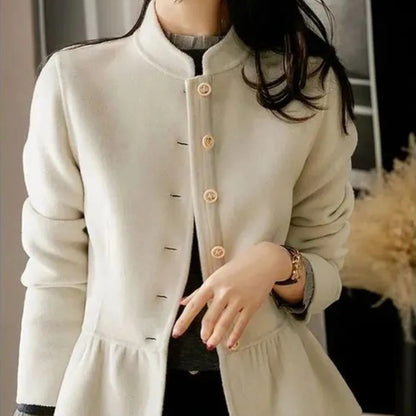 High Quality Women Wool Blends Coat Long Sleeve Ladies Jackets Slim Fit New In Half Short Medium Hot Luxury Elegant