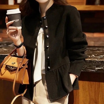 High Quality Women Wool Blends Coat Long Sleeve Ladies Jackets Slim Fit New In Half Short Medium Hot Luxury Elegant